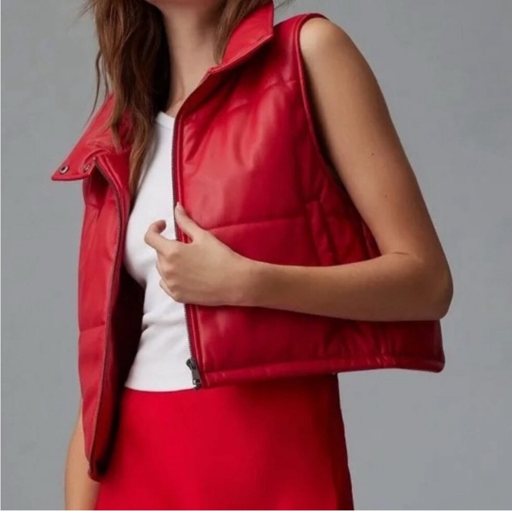 NEW Anthropologie • Large Red Puffer Vest